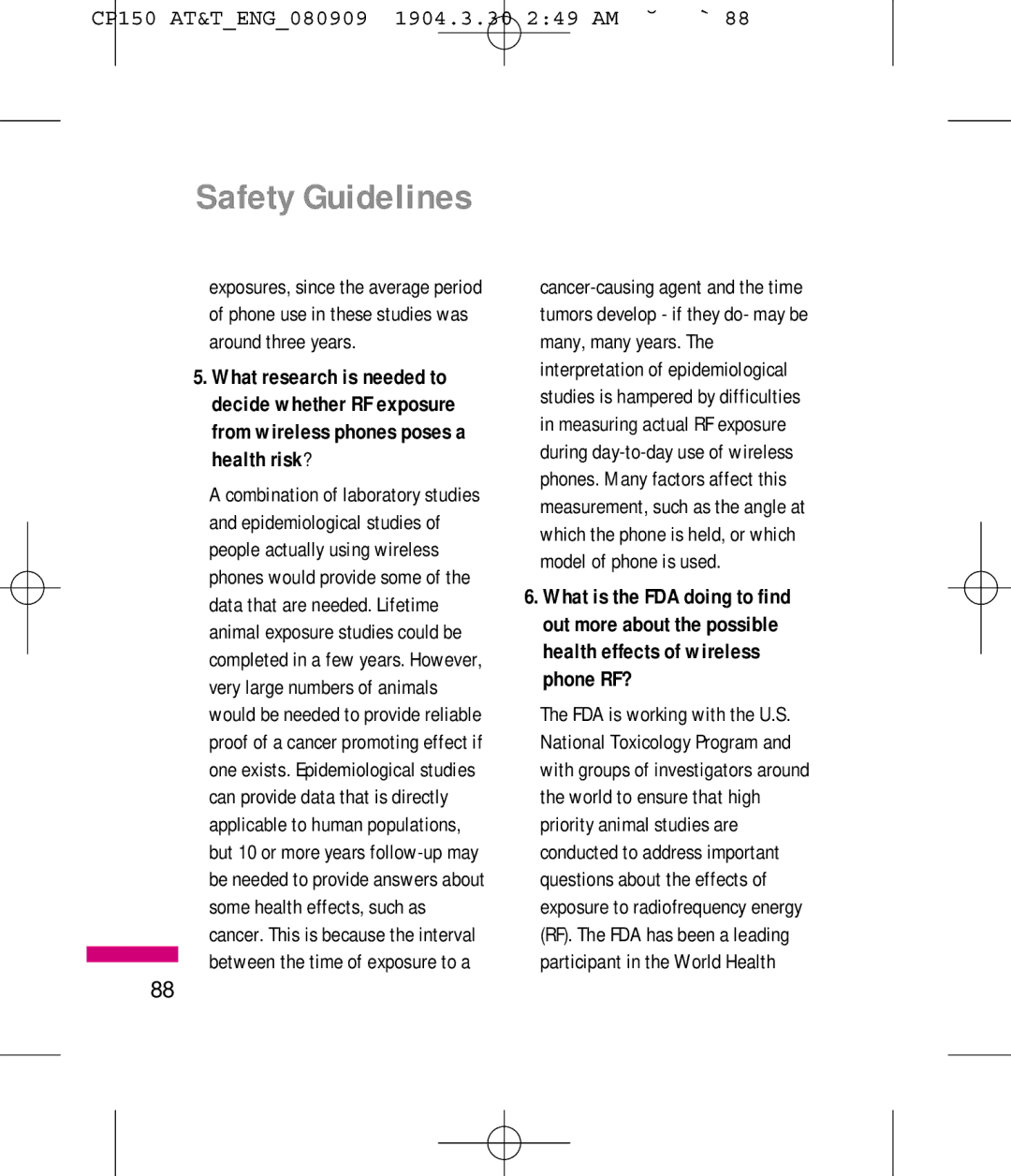 LG Electronics MMBB0292301 manual Safety Guidelines 