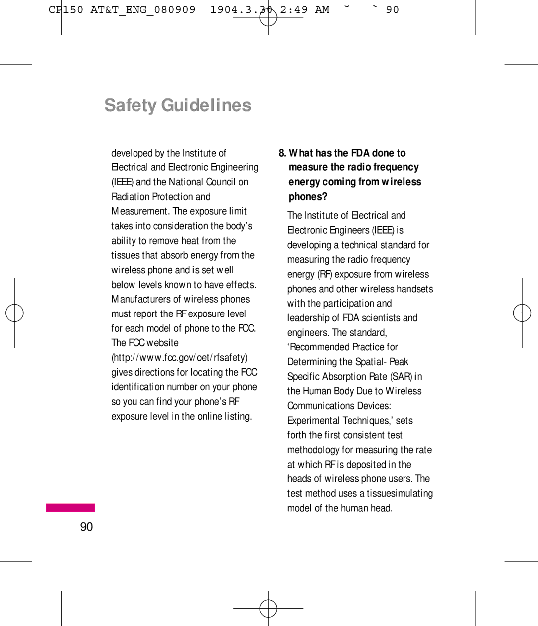 LG Electronics MMBB0292301 manual Safety Guidelines 