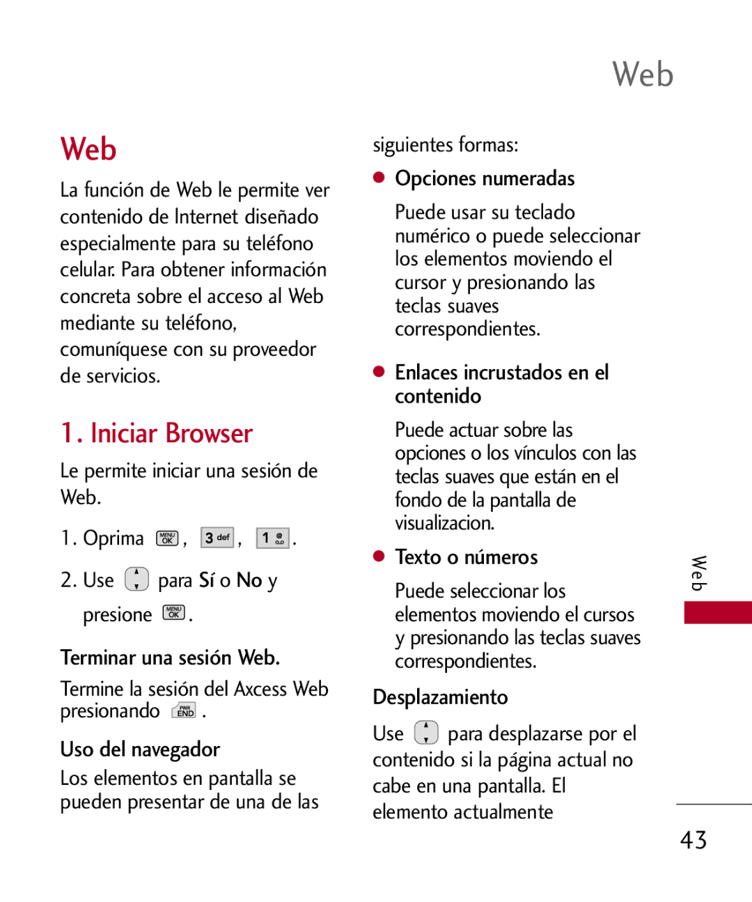 LG Electronics MMBB0301001 manual Iniciar Browser 