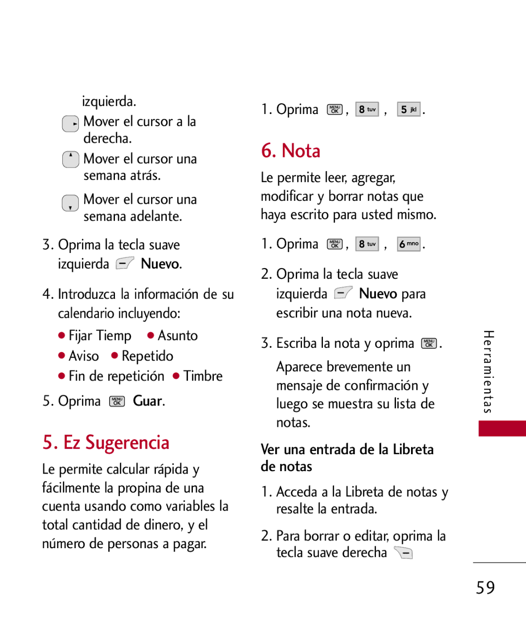 LG Electronics MMBB0301001 manual Ez Sugerencia, Nota, Ver una entrada de la Libreta de notas 