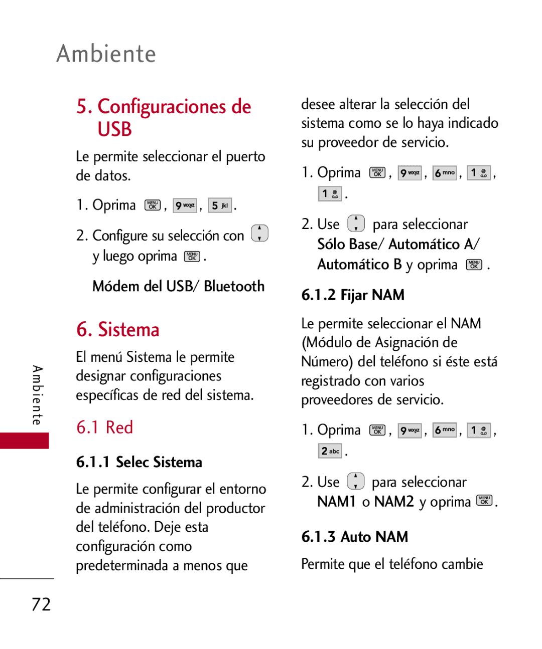 LG Electronics MMBB0301001 manual Configuraciones de, Sistema, Red 