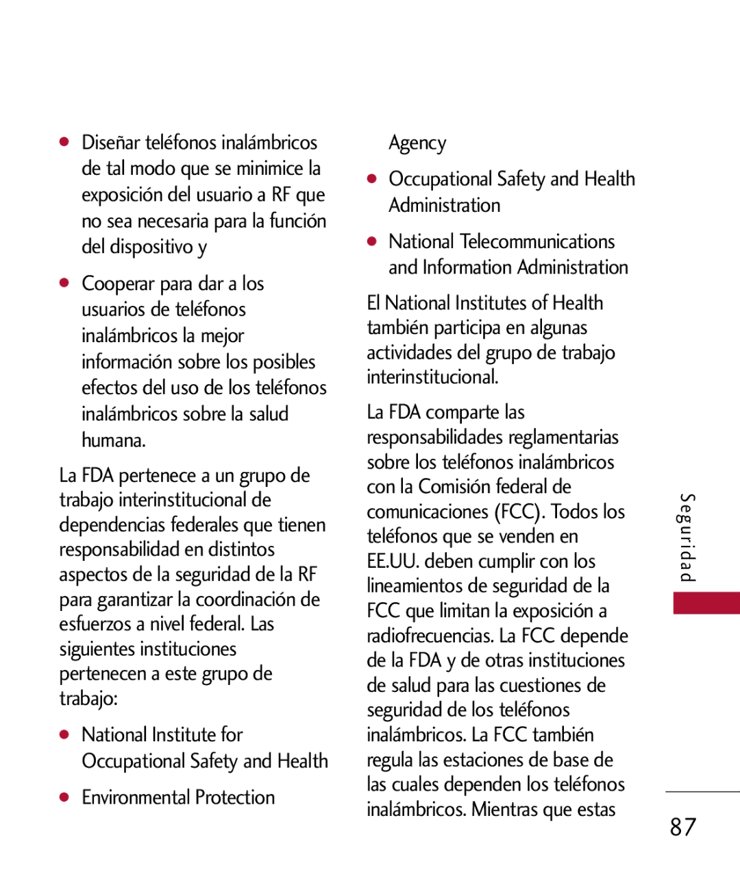 LG Electronics MMBB0301001 manual National Telecommunications and Information Administration 