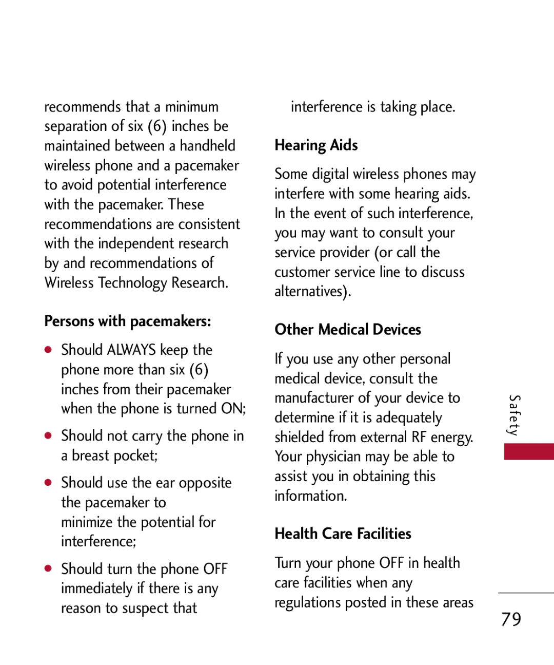 LG Electronics MMBB0309801(1.0) H Persons with pacemakers, Hearing Aids, Other Medical Devices, Health Care Facilities 