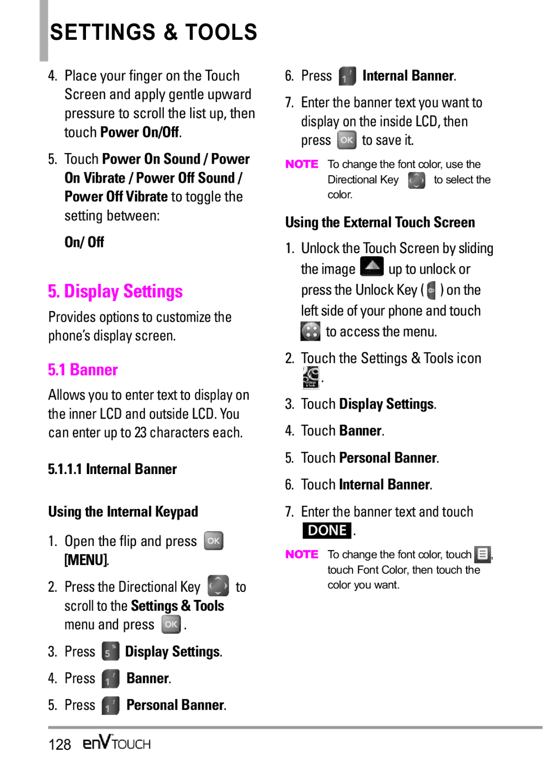 LG Electronics MMBB0332901 manual Display Settings, Banner 