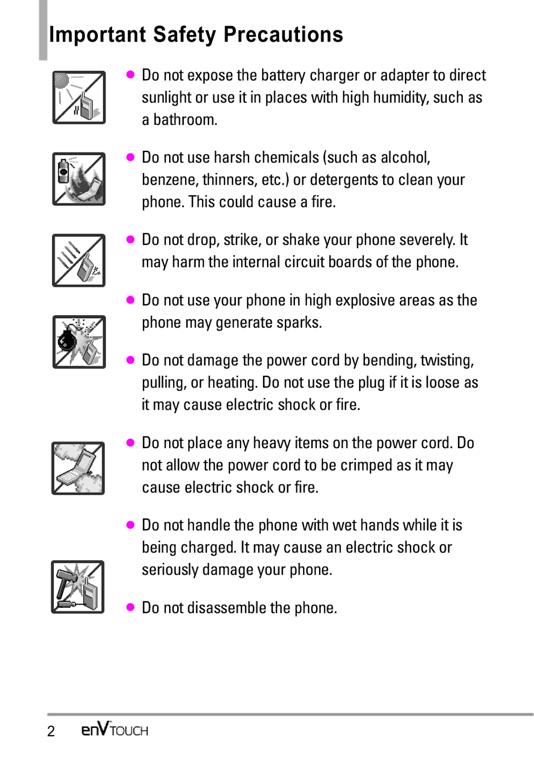 LG Electronics MMBB0332901 manual Phone may generate sparks, Do not use your phone in high explosive areas as 