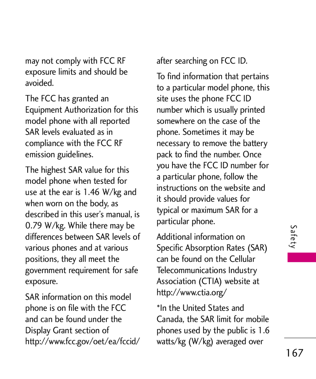 LG Electronics MMBB0379501 manual 167, After searching on FCC ID 