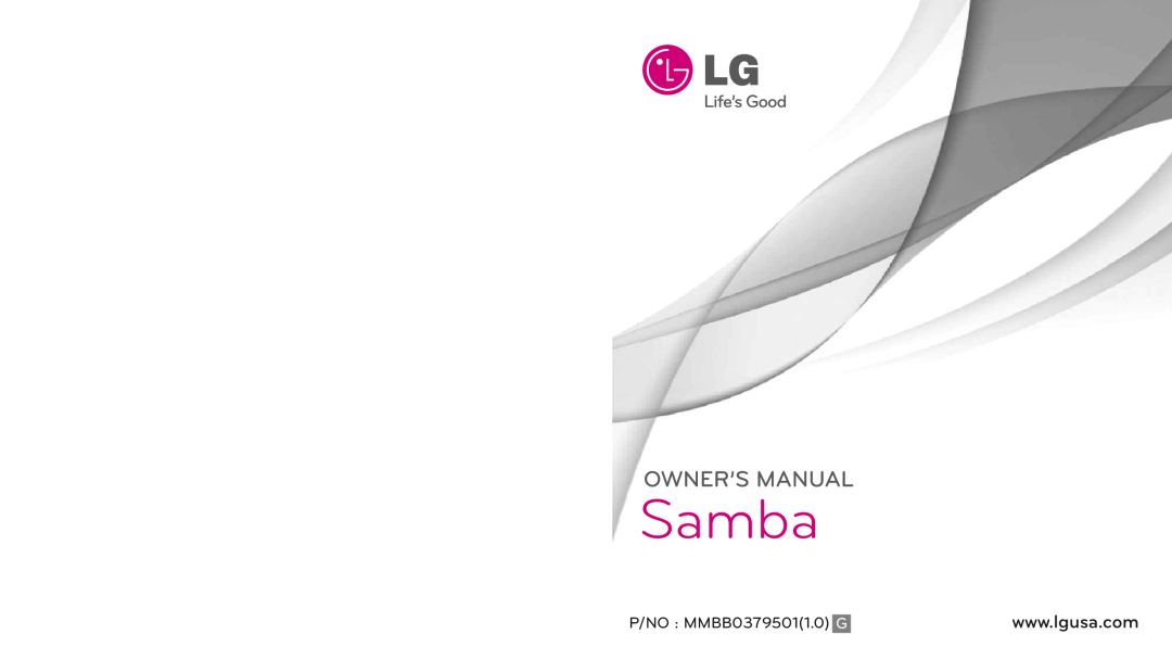 LG Electronics manual Samba, P/NO MMBB03795011.0 G 