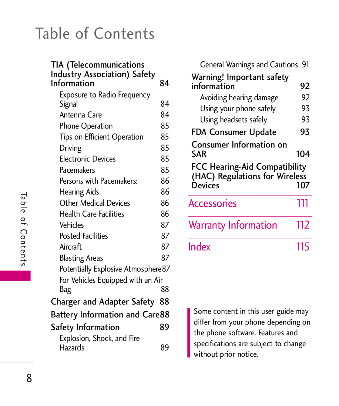 LG Electronics MMBB0386201 manual Accessories, Index 