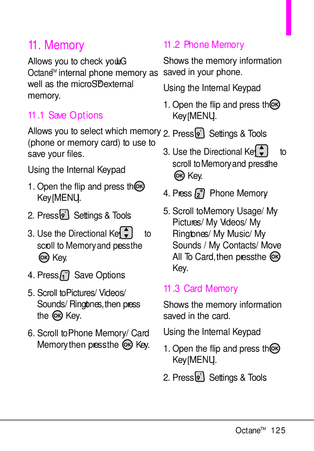 LG Electronics MMBB0392701 manual Phone Memory, Save Options, Card 