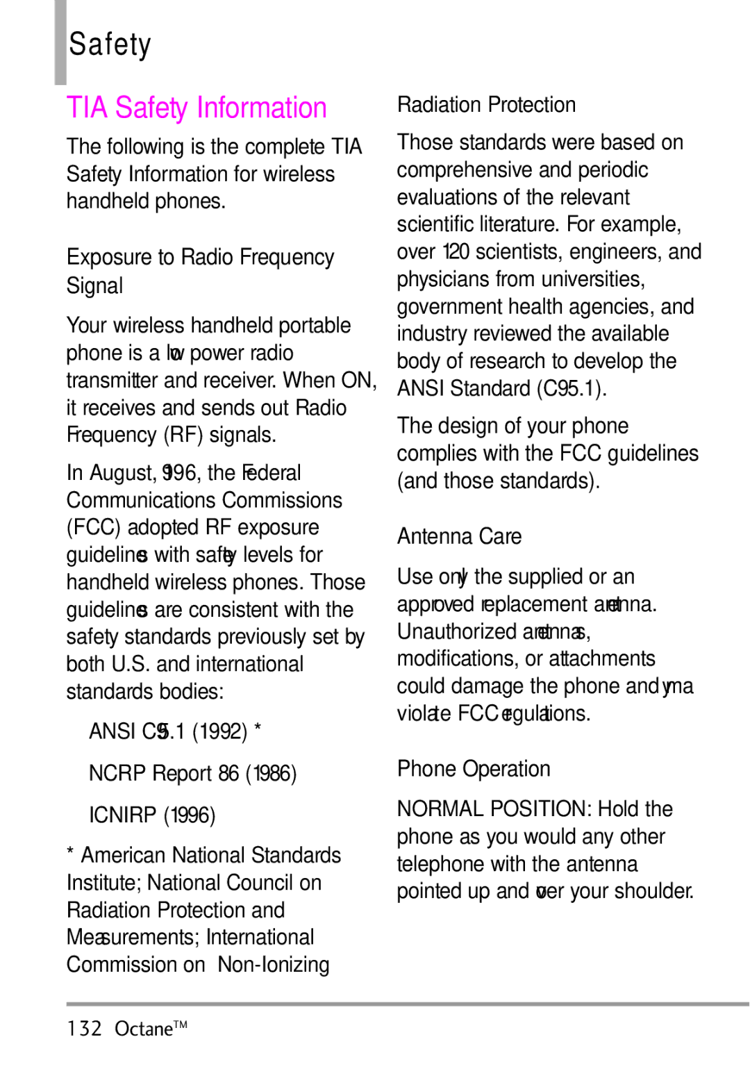 LG Electronics MMBB0392701 manual TIA Safety Information 