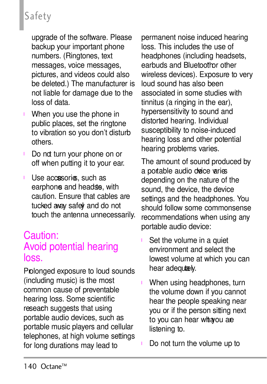 LG Electronics MMBB0392701 manual Avoid potential hearing, Loss 