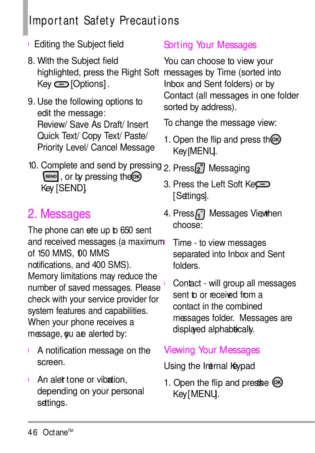 LG Electronics MMBB0392701 manual Sorting Your Messages, Viewing Your Messages 