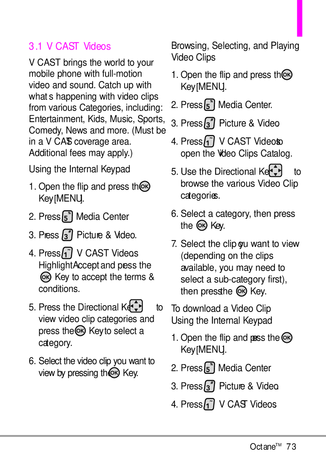 LG Electronics MMBB0392701 manual Cast Videos, Video Clips, Media Center Picture & Video 