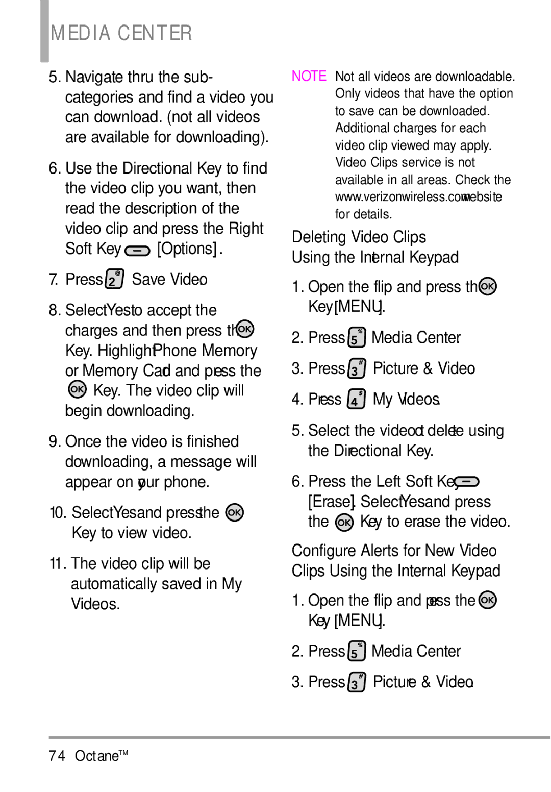 LG Electronics MMBB0392701 manual Navigate thru the sub, Can download. not all videos, Use the Directional Key to find 