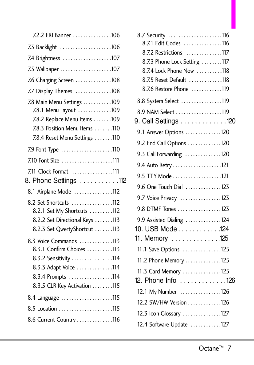 LG Electronics MMBB0392701 manual Call Settings, Phone Info 