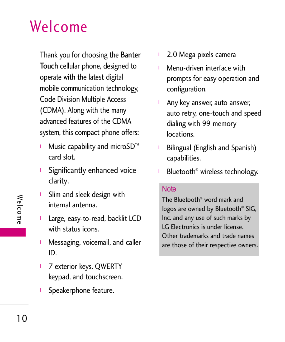 LG Electronics MN510 manual Welcome 