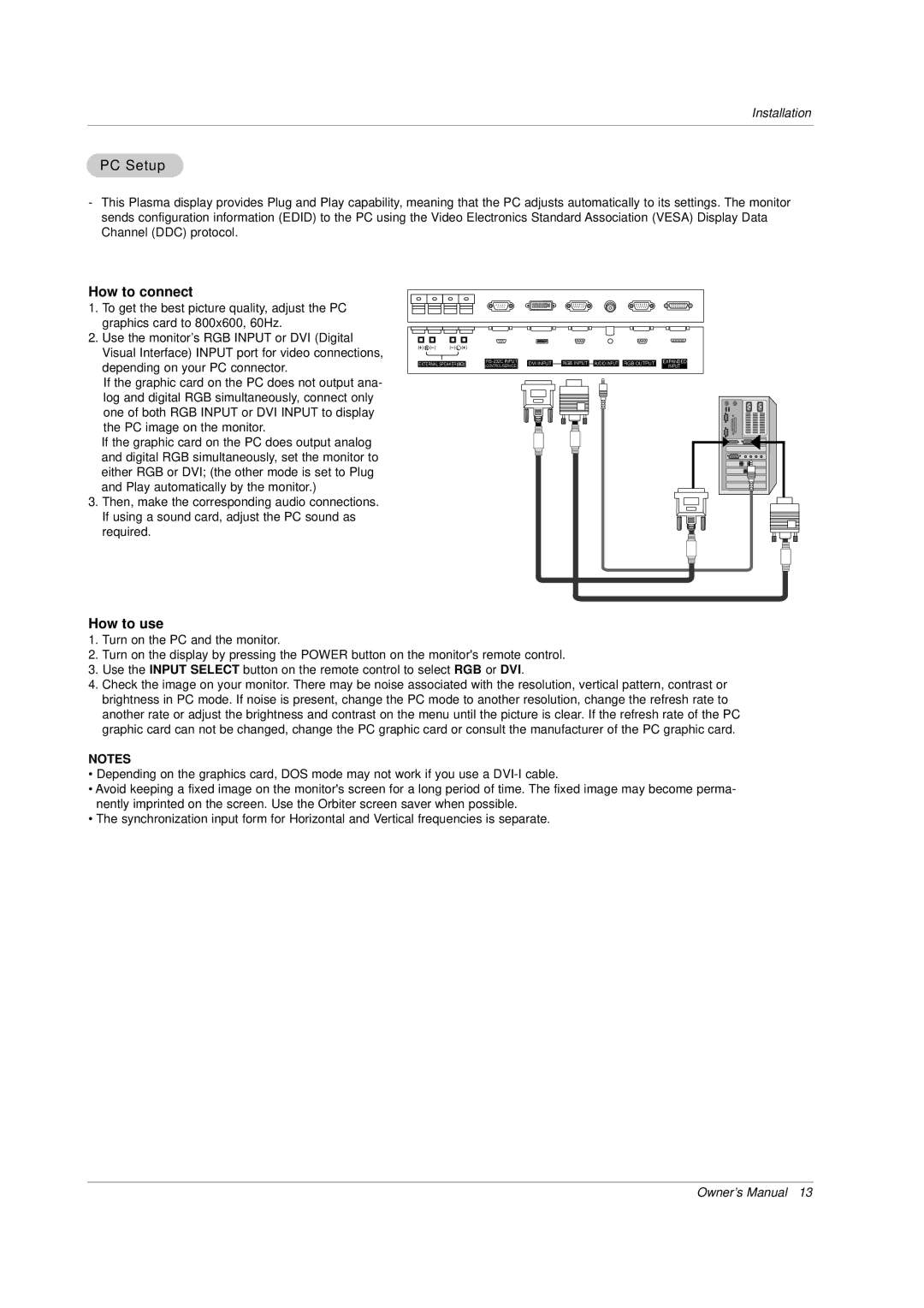 LG Electronics MP-42PZ44R, MP-42PZ45MR, MP-42PZ45VB, MP-42PZ45VR, MP-42PZ45VK, MP-42PZ45VA, MP-42PZ45MK, MP-42PZ45MB PC Setup 