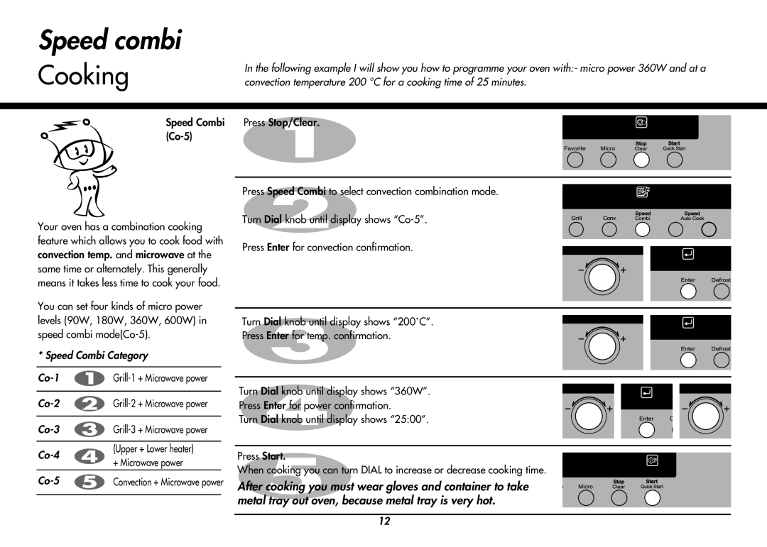 LG Electronics MP-9483SLA owner manual Speed Combi Co-5 