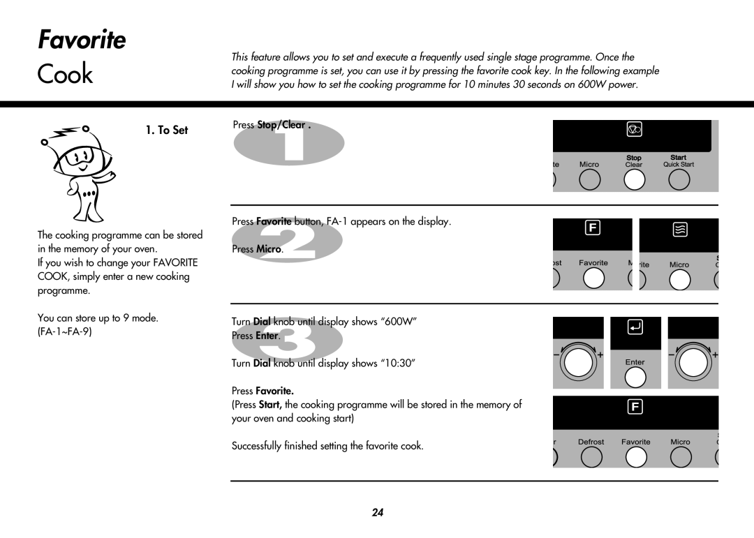 LG Electronics MP-9483SLA owner manual Favorite, To Set 