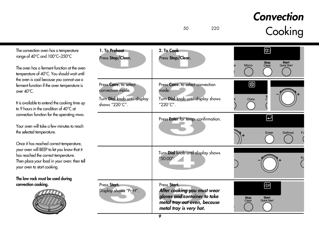 LG Electronics MP-9483SLA owner manual Convection, Cooking 