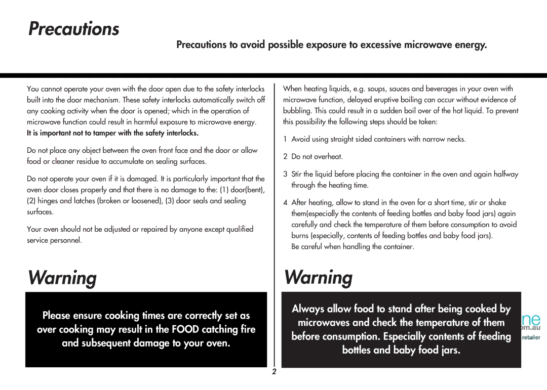 LG Electronics MP9489SB, MP-9485SA owner manual Precautions, Be careful when handling the container 