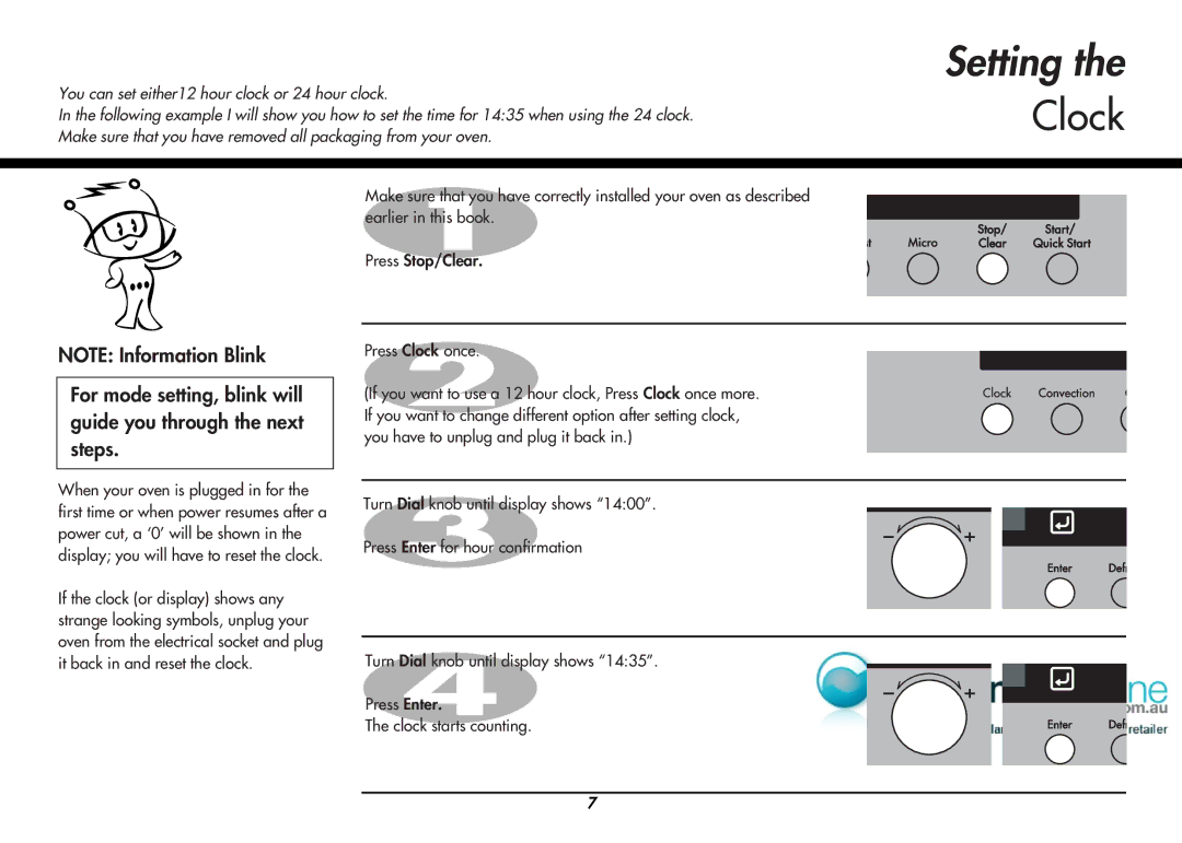 LG Electronics MP-9485SA, MP9489SB owner manual Setting, Clock, Press Stop/Clear 