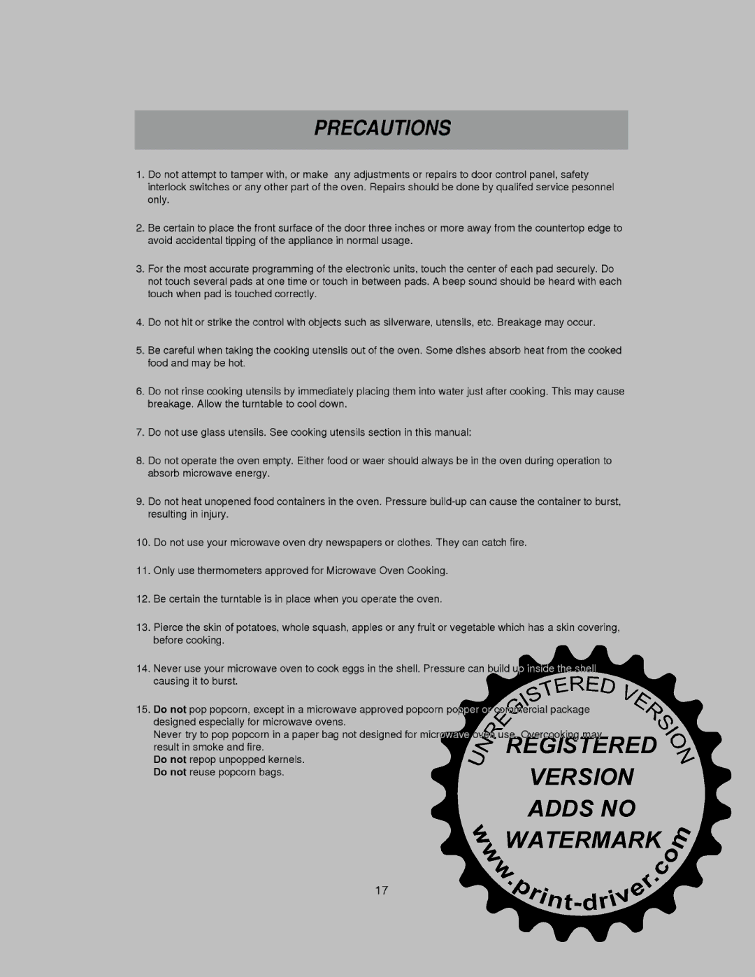 LG Electronics MS-0745V manual 