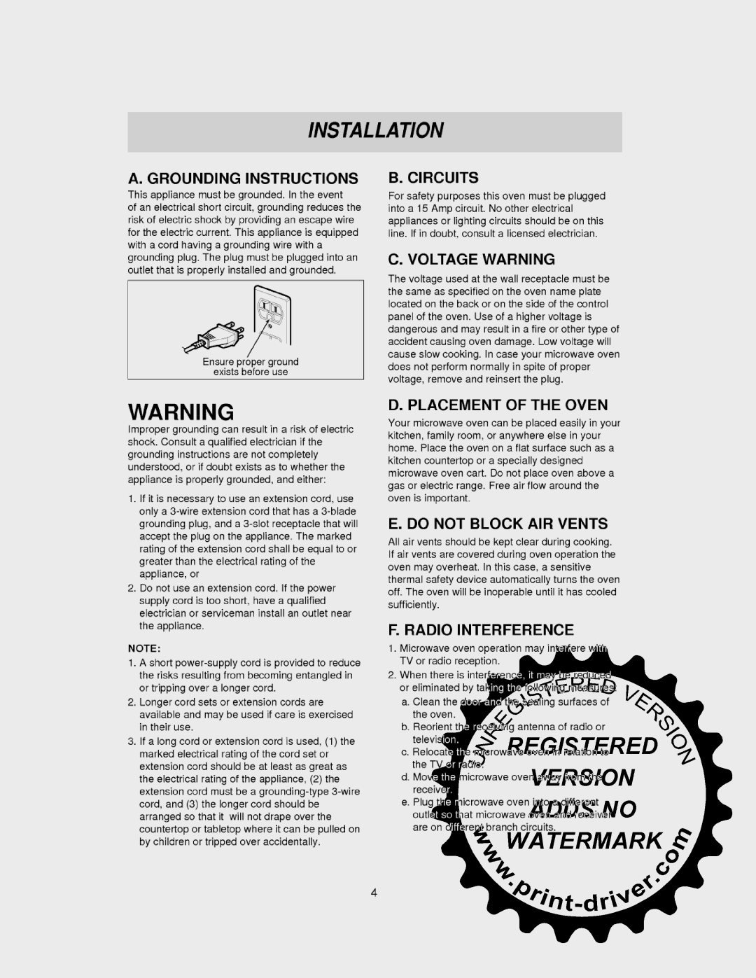 LG Electronics MS-0745V manual 
