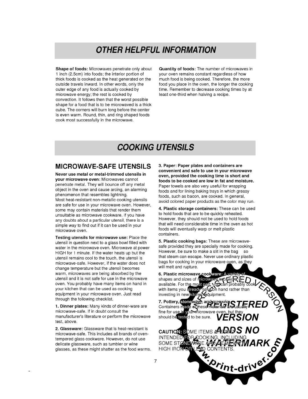 LG Electronics MS-0745V manual 