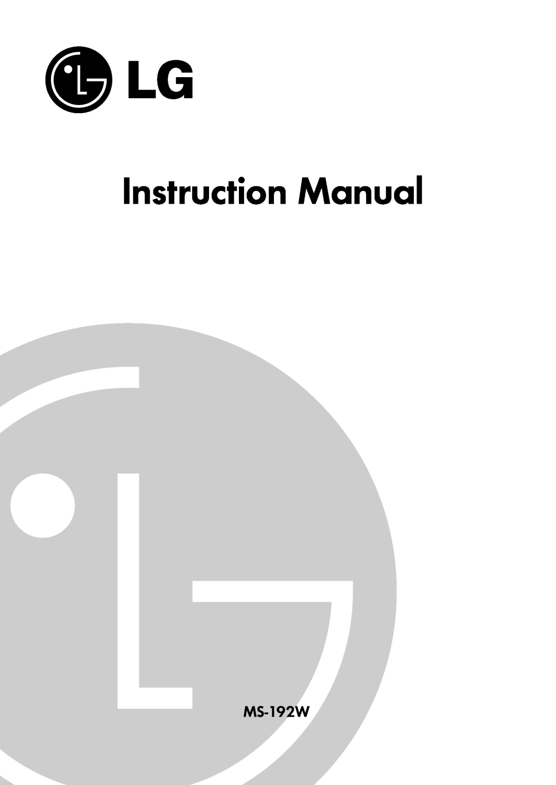 LG Electronics MS-192W instruction manual 