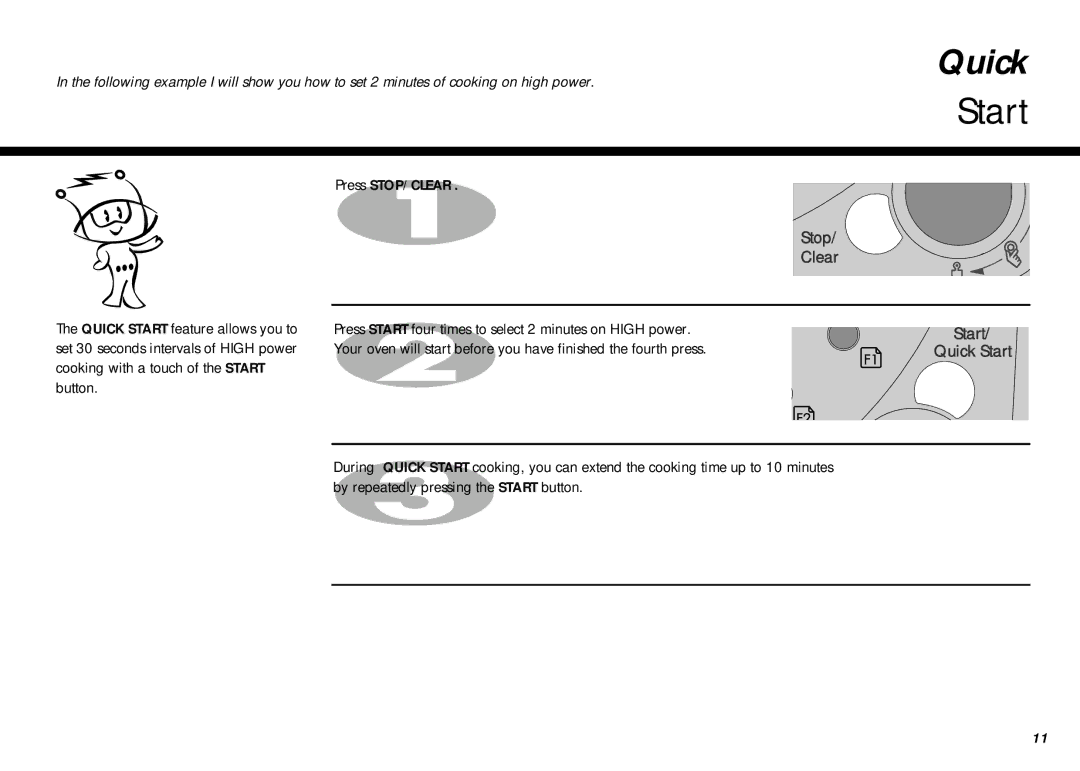 LG Electronics MS-267Y(S), MS-207Y(S) owner manual Quick, Start 