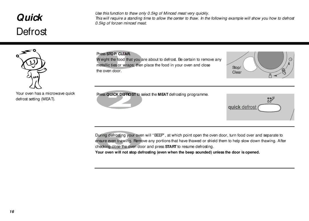 LG Electronics MS-207Y(S), MS-267Y(S) owner manual Your oven has a microwave quick defrost setting Meat, Oven door 