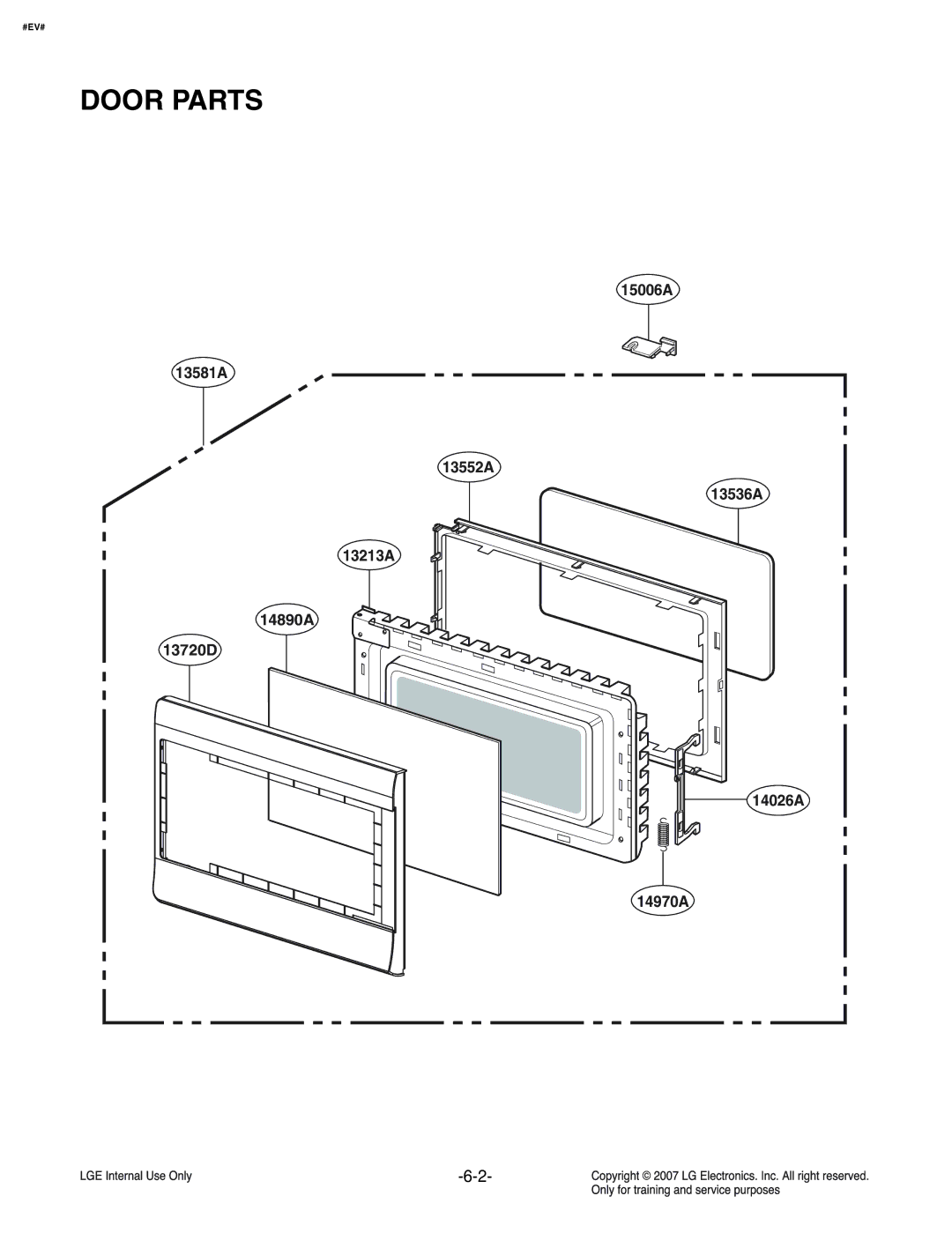 LG Electronics MS3447GRS service manual Door Parts 