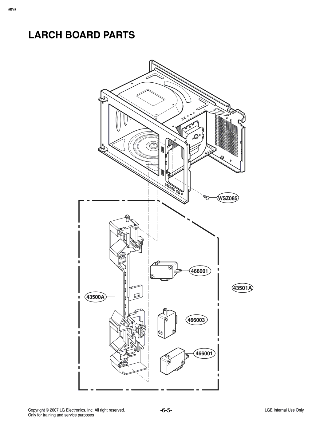 LG Electronics MS3447GRS service manual Larch Board Parts 