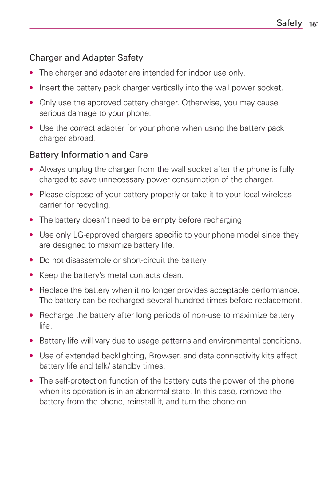 LG Electronics MS910 manual Safety 