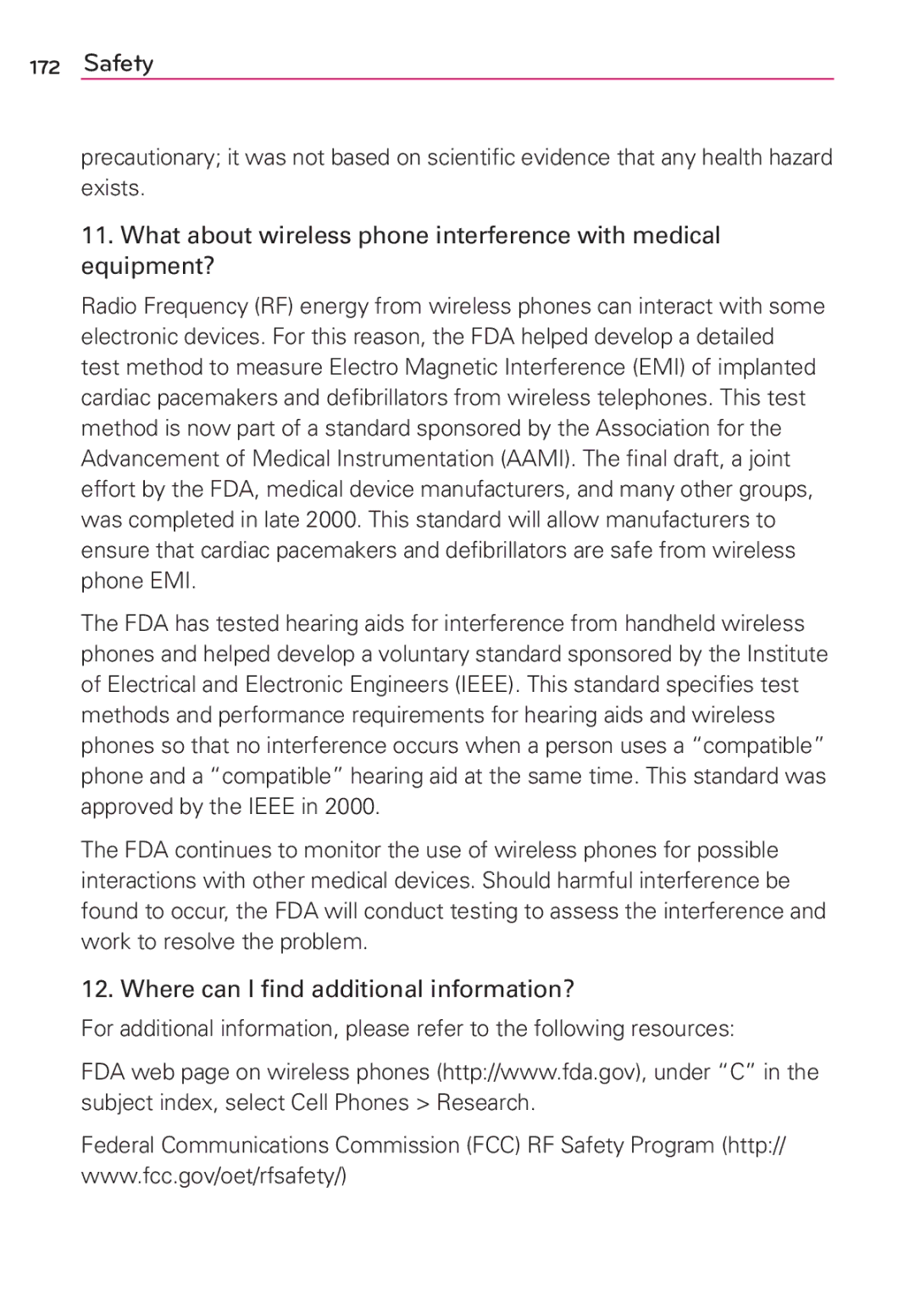 LG Electronics MS910 manual Safety 