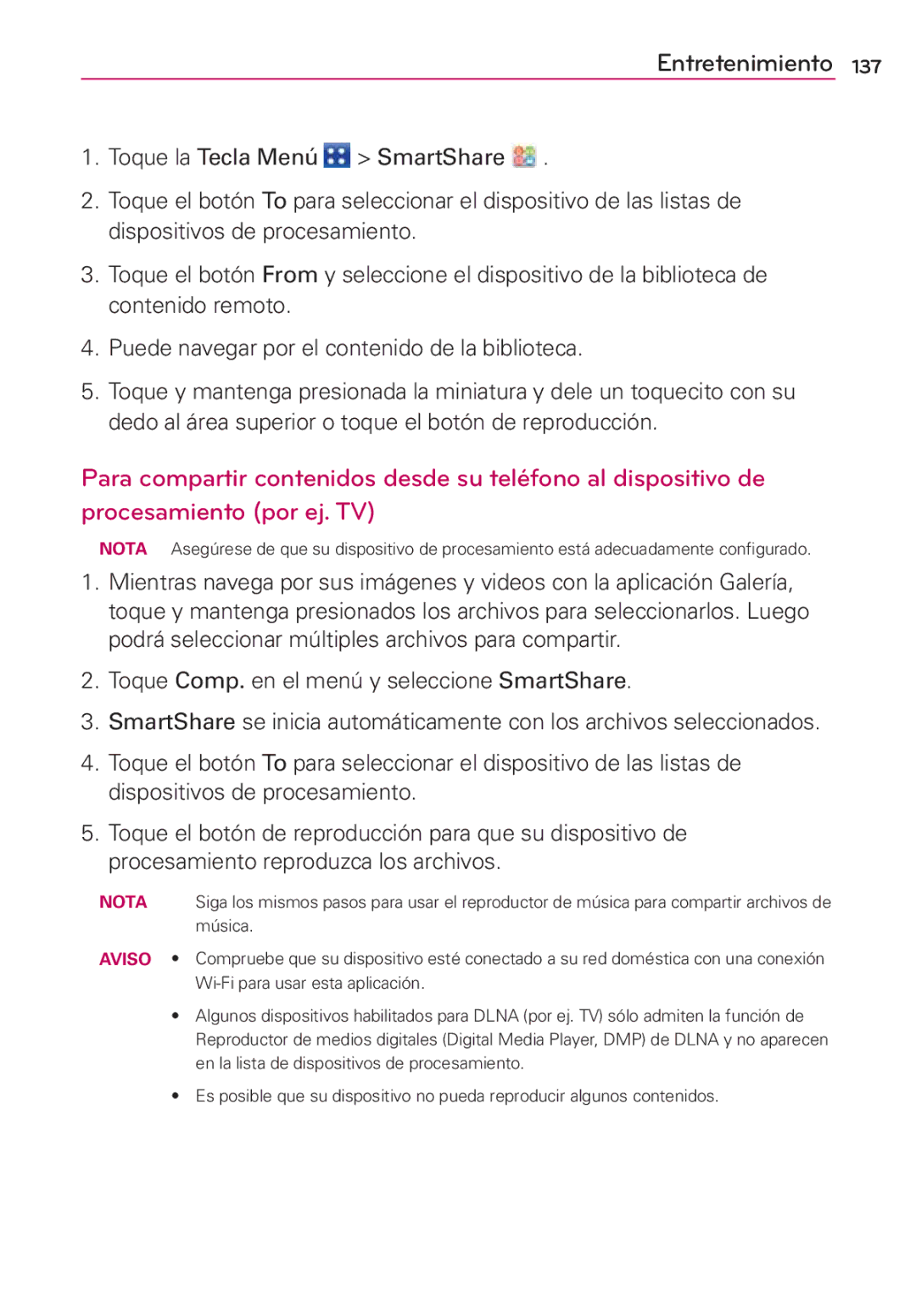 LG Electronics MS910 manual Entretenimiento 