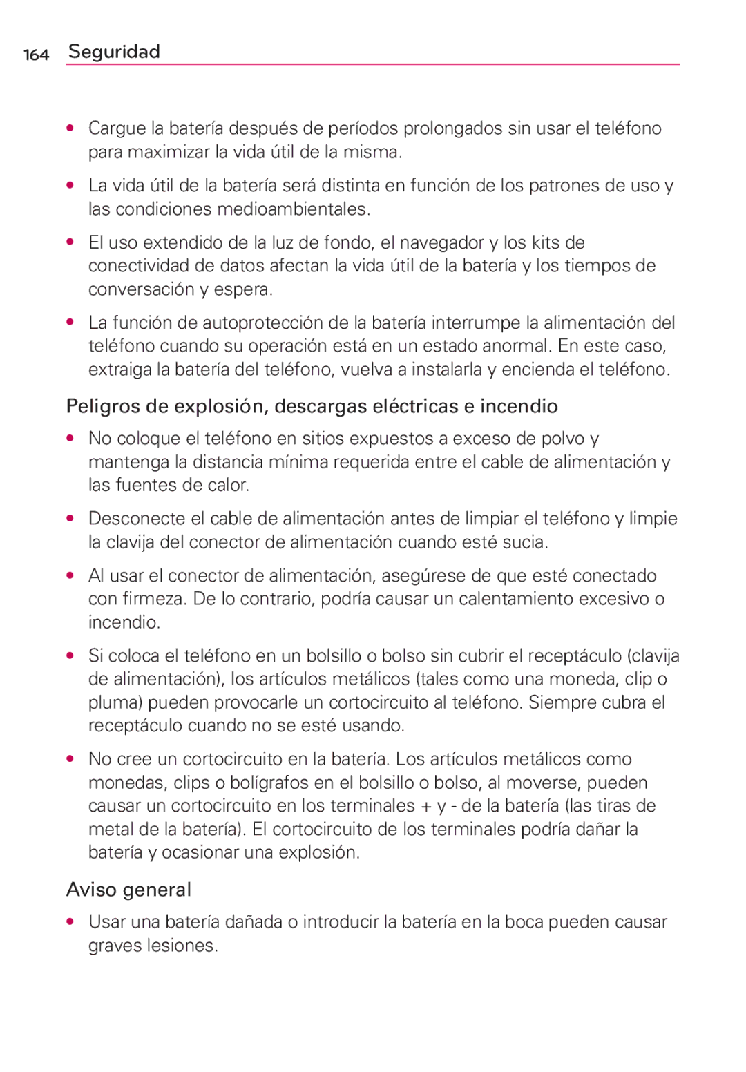 LG Electronics MS910 manual Seguridad 