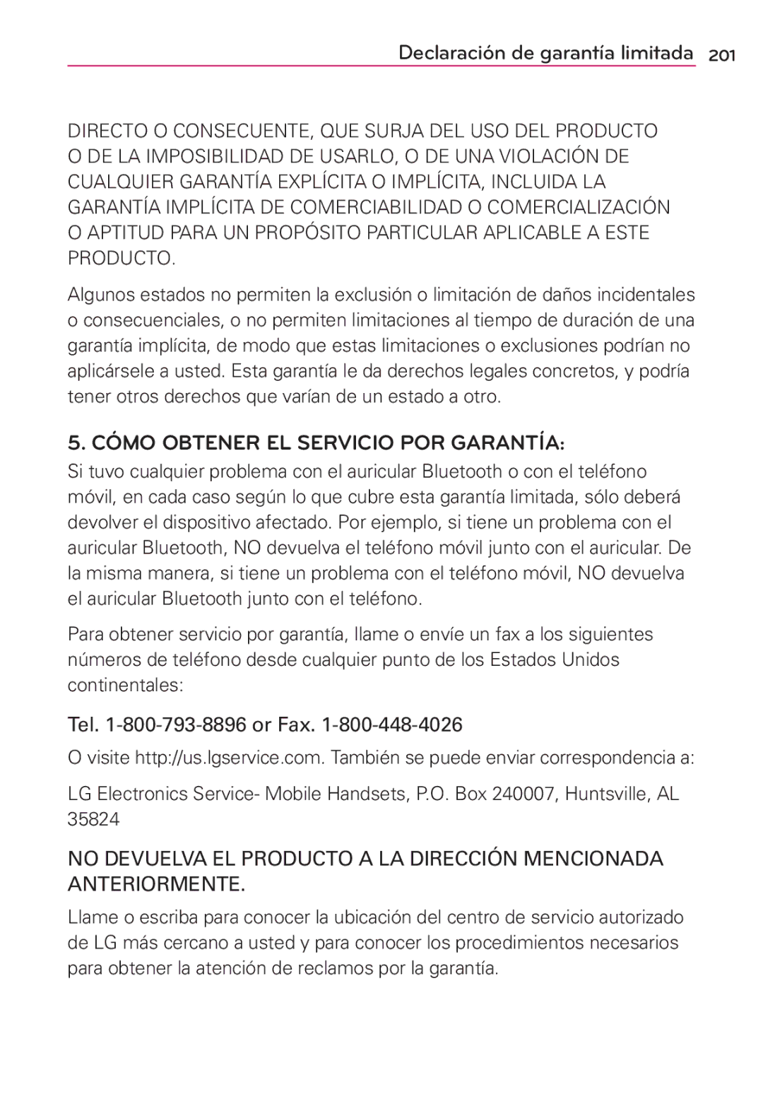 LG Electronics MS910 manual Cómo Obtener EL Servicio POR Garantía 