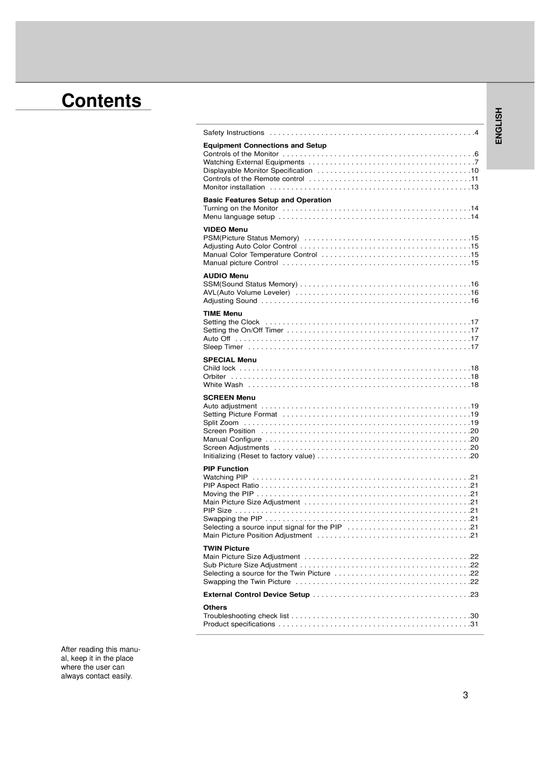 LG Electronics MT-50PZ40/, MT-50PZ41/, MT-50PZ43/, MZ-50PZ42/, MZ-50PZ43 owner manual Contents 