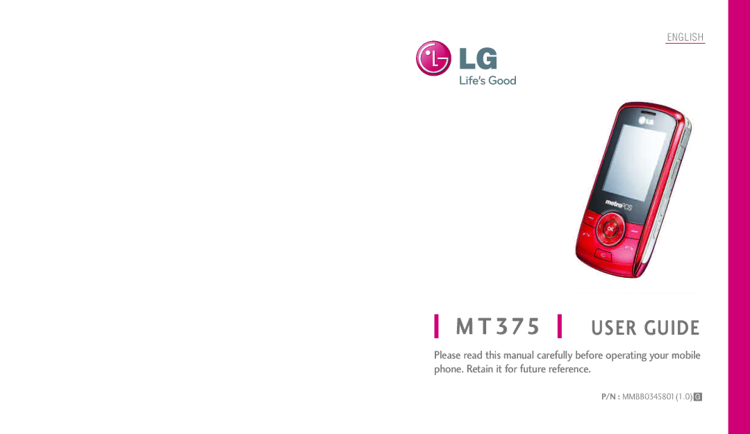 LG Electronics MT375 manual User Guide 