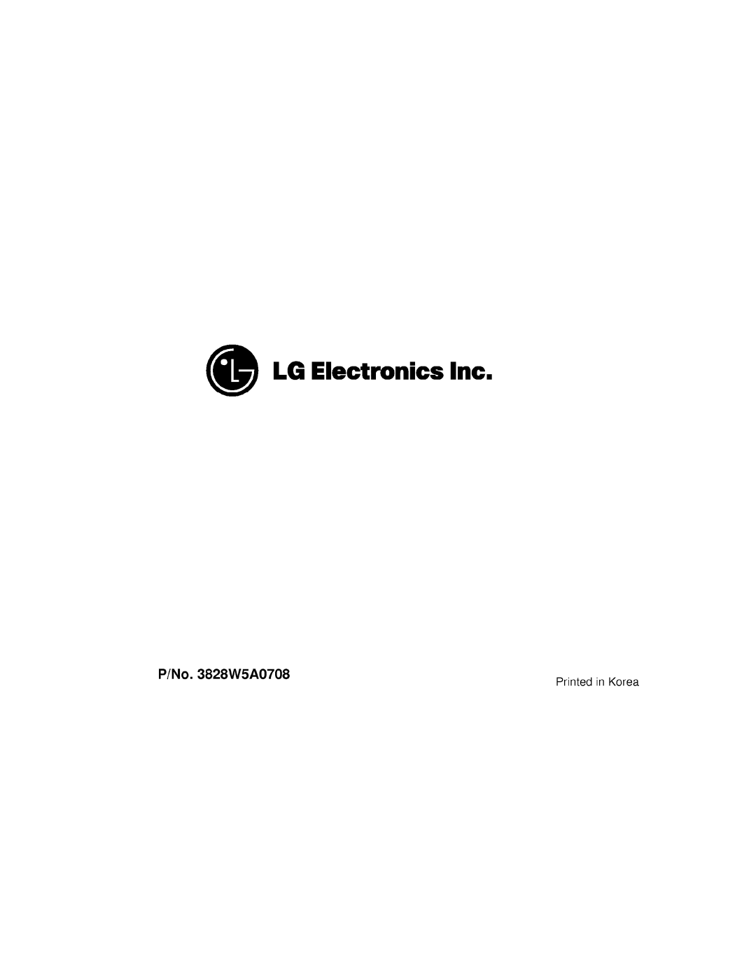 LG Electronics MV-1310W, MV-1310B owner manual P/No. 3828W5A0708, LG Electronics Inc 