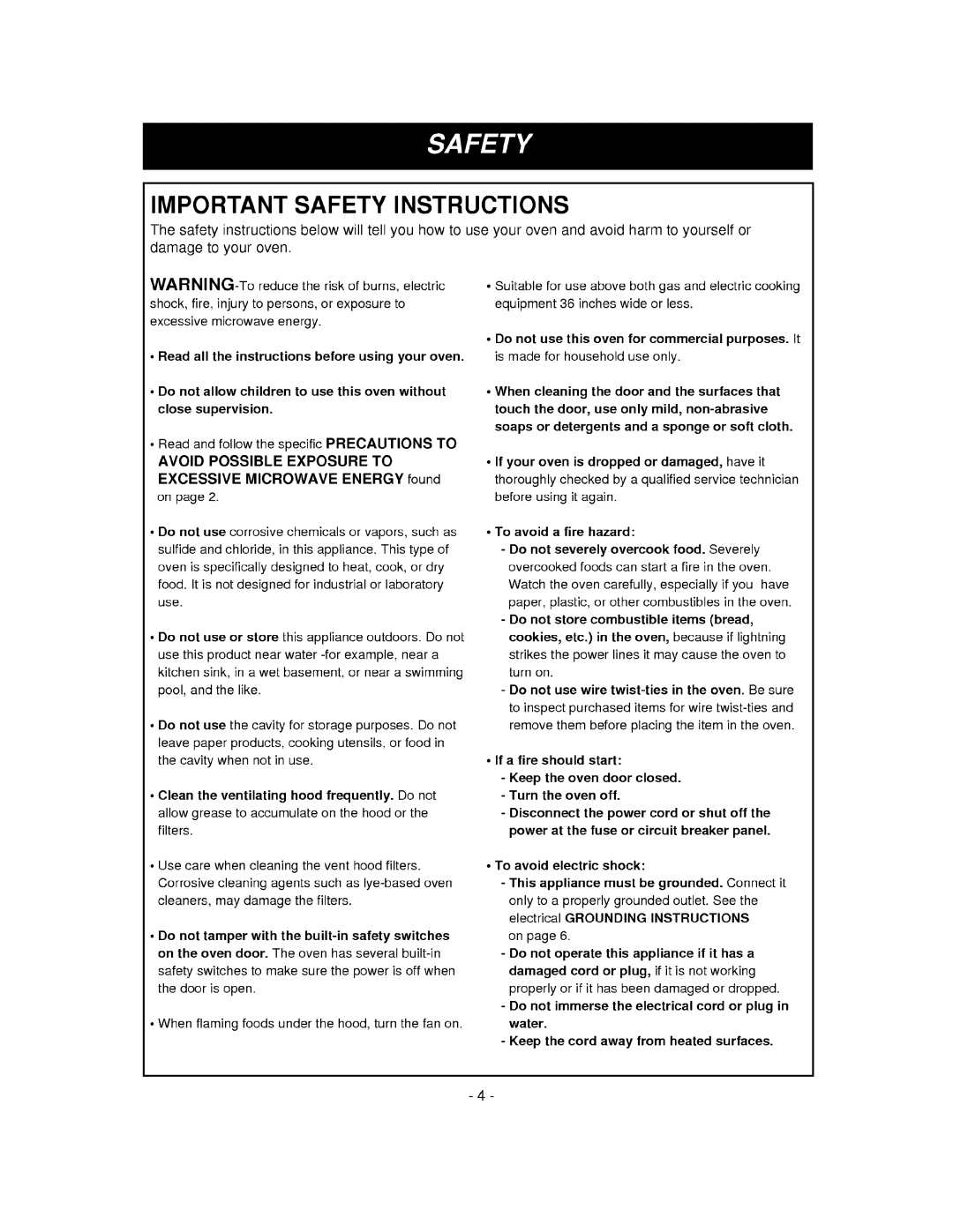 LG Electronics MV-1310W, MV-1310B owner manual Important Safety Instructions, WARNING-To 