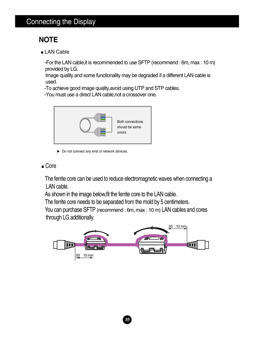 LG Electronics N1942L, N1742LP manual Do not connect any kind of network devices 