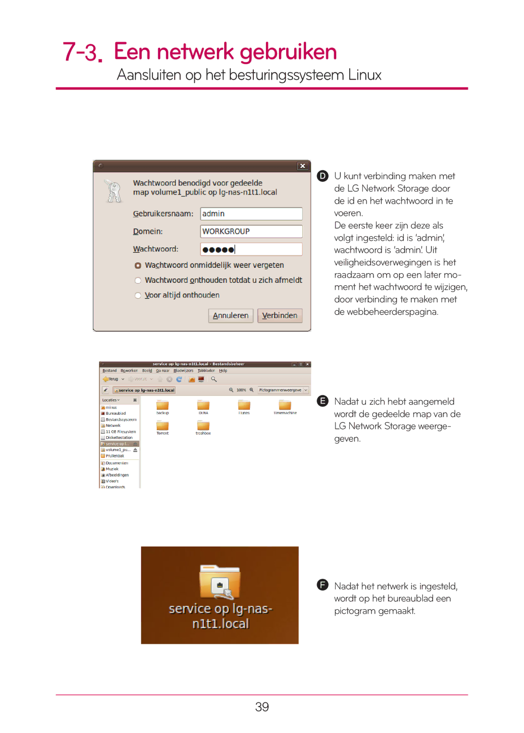 LG Electronics N1T1 manual Een netwerk gebruiken 