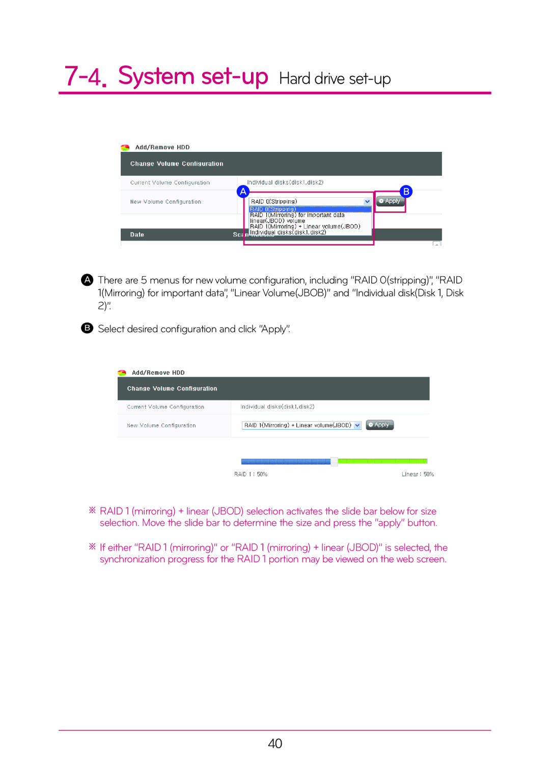 LG Electronics N2A2, N2T2 manual System set-up Hard drive set-up 