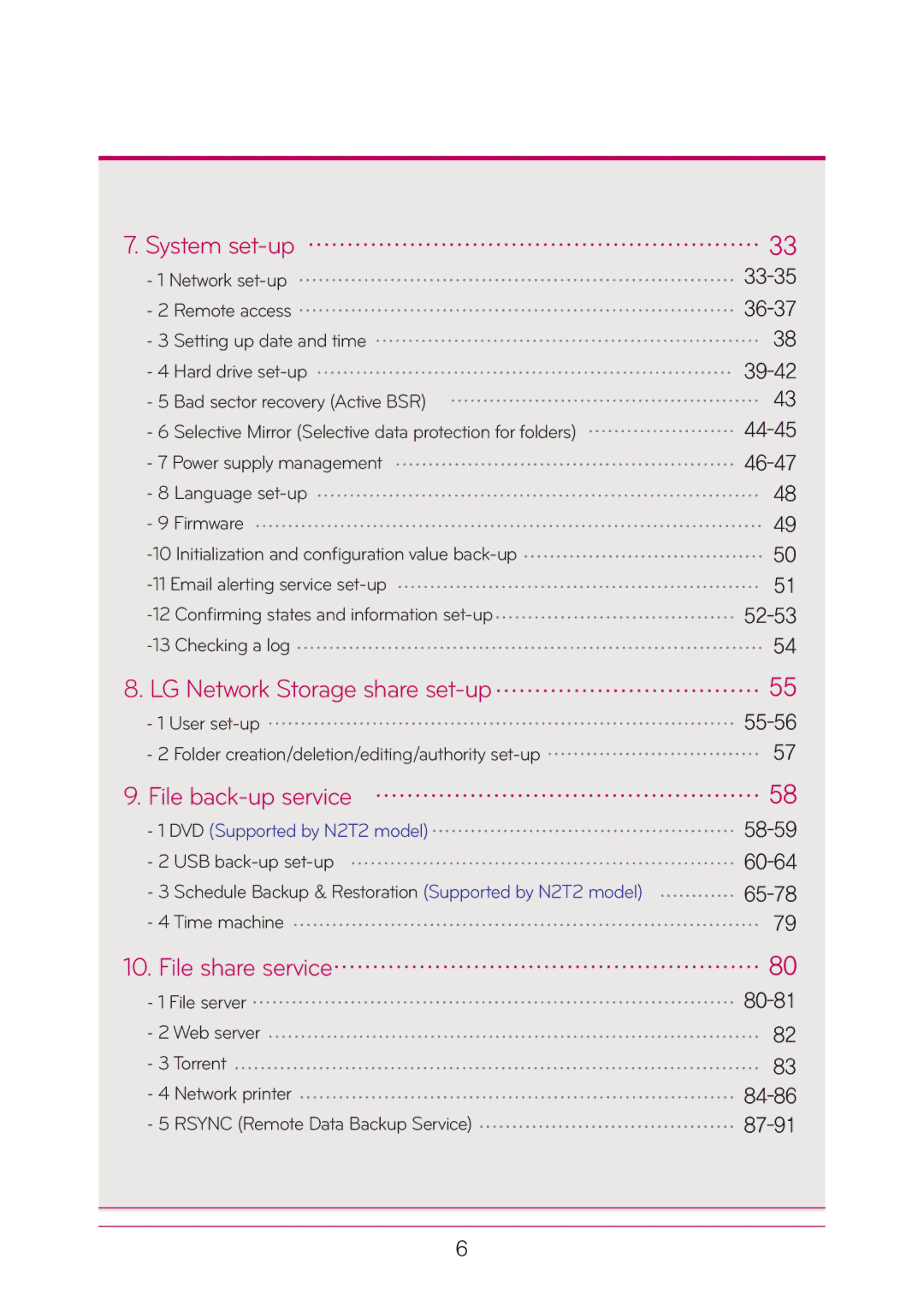 LG Electronics N2A2, N2T2 manual LG Network Storage share set-up 