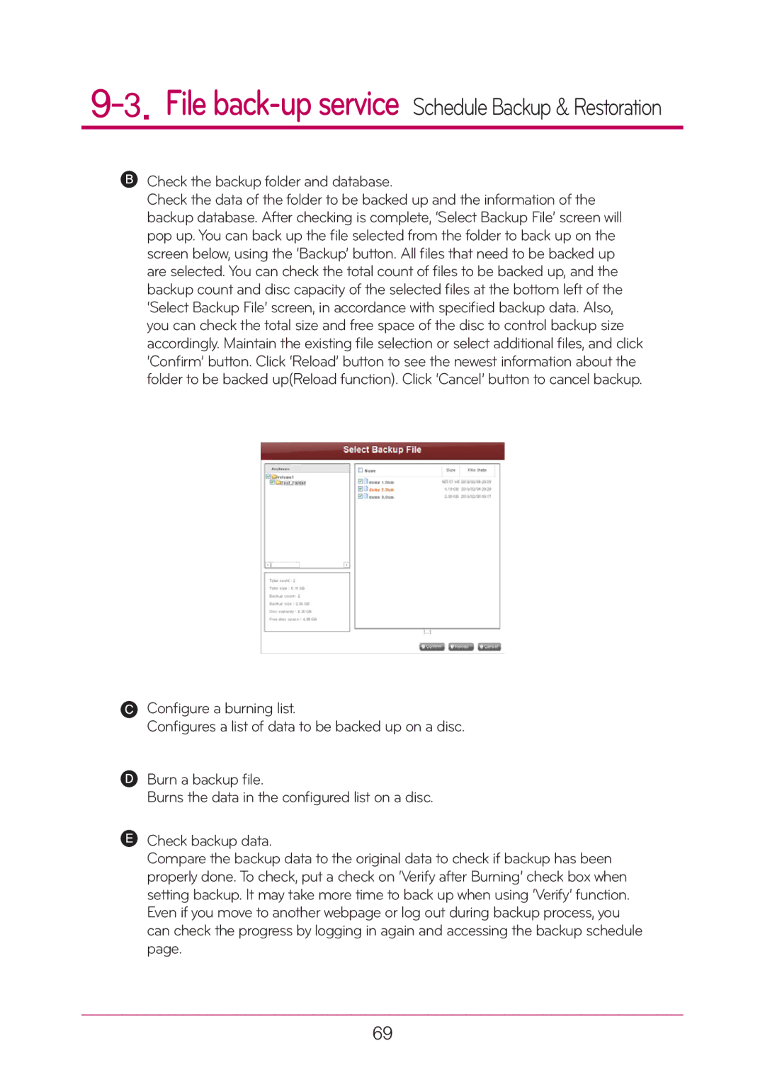 LG Electronics N2T2, N2A2 manual Check the backup folder and database 