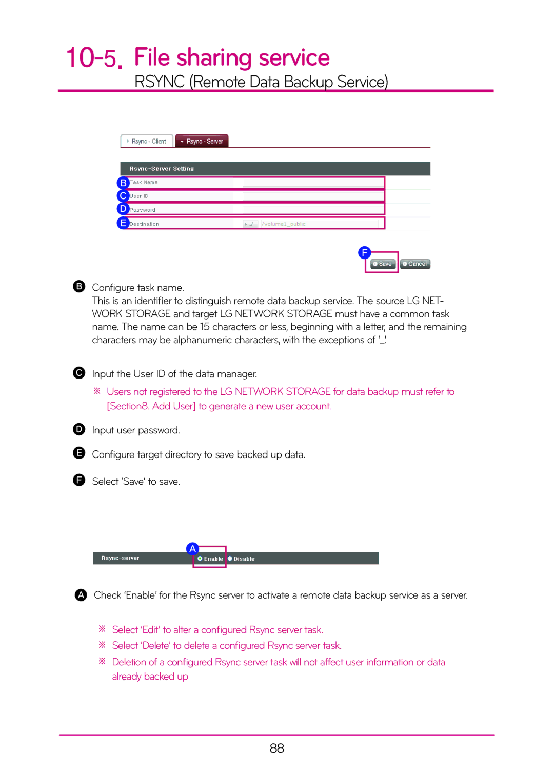 LG Electronics N2A2, N2T2 manual Input the User ID of the data manager 