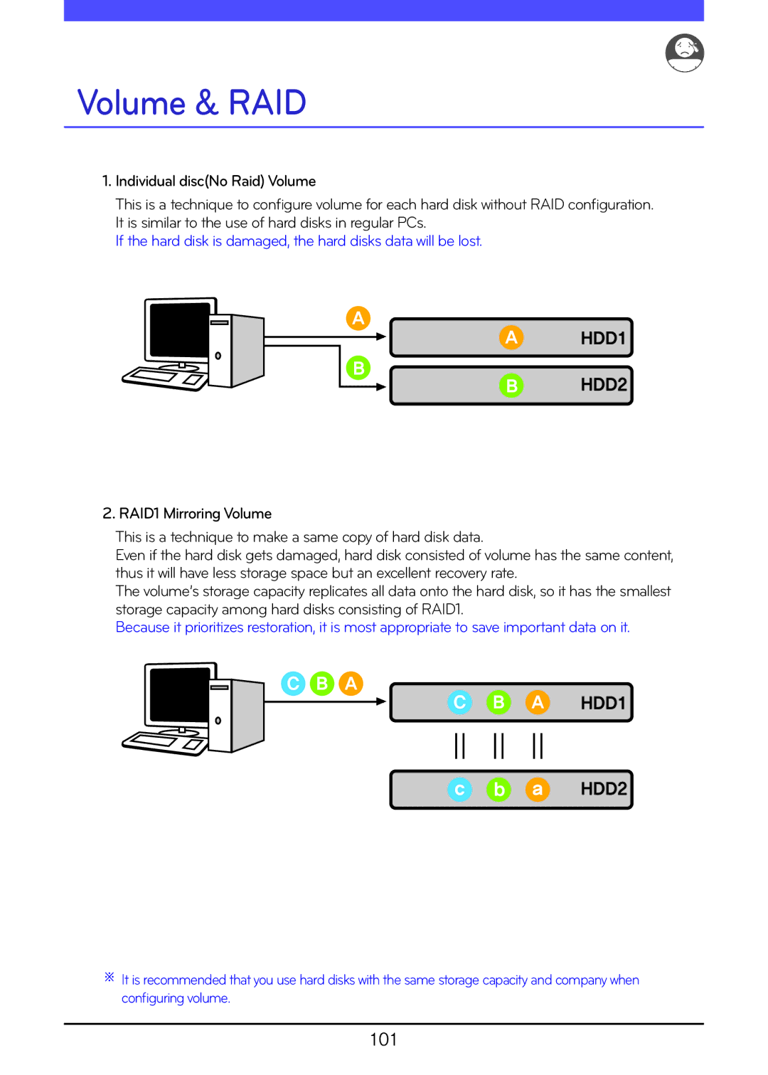 LG Electronics N2B5, N2R5, N1A1, N2A2, N1T1, N1T3 owner manual Volume & RAID, 101 